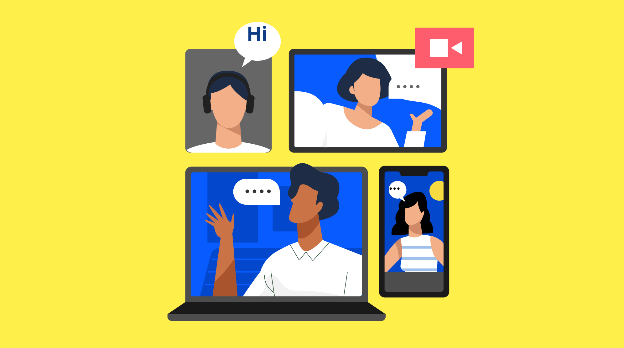 Remote team saying hi